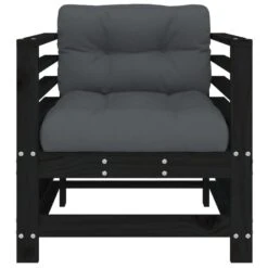 VidaXL - Tuinstoelen - Zwart - Grenenhout - 2 Stuks - Met Kussens -VIDAXL Winkel e00e3c1cf28c421890058713a2bf630c