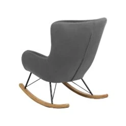 Beliani Schommelstoel ELLAN - Grijs Fluweel -VIDAXL Winkel e07b31a65adf4d83a55cacac2584e01f