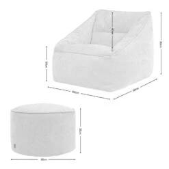 Icon Zitzak En XL Poef Natalia - Chenille Zitzak Fauteuil - Saliegroen -VIDAXL Winkel e0af88ab50224679a33a8066dc5c848b