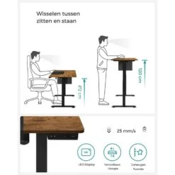 Parya Staand Bureau Elektrisch - Verstelbaar 120 X 60 Cm -VIDAXL Winkel e0b87c2ad102414e87e0d97a0134d321