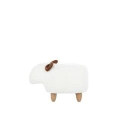 Beliani Hocker LAMB - Wit Polyester -VIDAXL Winkel e20577bfec0e41f0a479f4d3603f4d4d