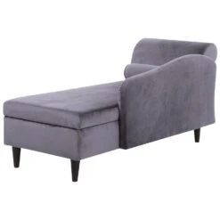 LUIRO - Chaise Longue - Donkergrijs - Linkerzijde - Fluweel -VIDAXL Winkel e21cf5f5eb6b4d00a7100682954850ff