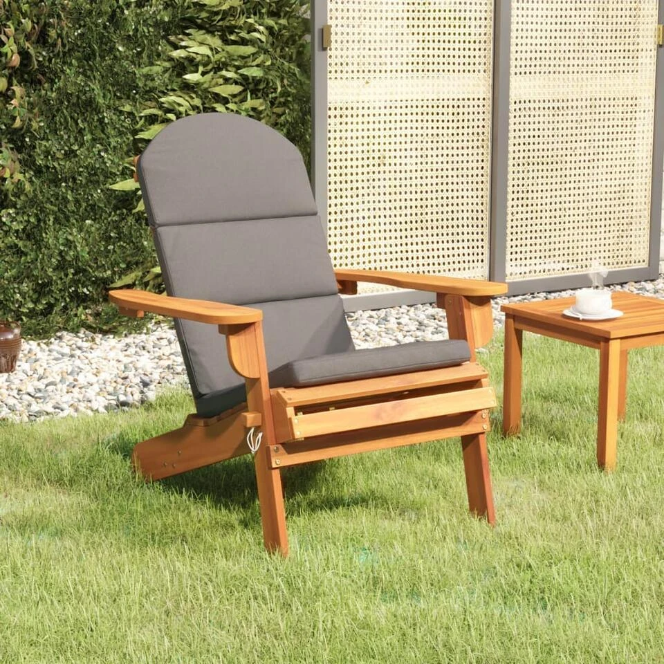 VidaXL - Adirondack Tuinstoel - Kussens - Bruin - Acaciahout - 75x84x90 Cm 2 VidaXL - Adirondack Tuinstoel - Kussens - Bruin - Acaciahout - 75x84x90 Cm - Afbeelding 2