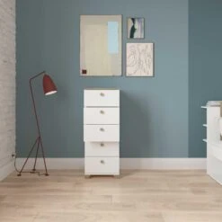 Ladekast Liva 5 Lades - Kronberg Eik/mat Wit -VIDAXL Winkel e38cf91e4c714b57b5c9dadd811b20cb