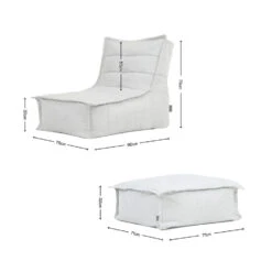 Icon Zitzak Lounger En Poef Dolce - Zitzak Buiten - Beige -VIDAXL Winkel e40ab87150f047e484647220ecb430a2
