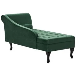 PESSAC - Chaise Longue - Donkergroen - Rechterzijde - Fluweel -VIDAXL Winkel e4219e7513a343cbbe7e3af9a79a52b6