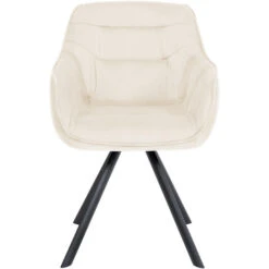 CLP Eetkamerstoel Russel Zwart Frame - Fluweel - Creme -VIDAXL Winkel e5591fc711e8402d825395efe0377f51