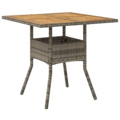 VidaXL - Tuintafel Met Acaciahouten Blad - Grijs - Poly Rattan - 80 X 80 X 75 Cm -VIDAXL Winkel e591dbf3bb9d442f9af1dad81610be9c
