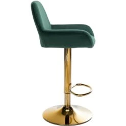 CLP Set Van 2 Barkruk Braga Goud Frame - Fluweel - Donkergroen -VIDAXL Winkel e62d4b8e3db14040adf38860351a1ea5