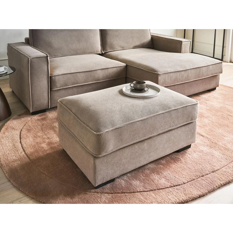 KOLDING - Ottomaan - Taupe - Polyester 2 KOLDING - Ottomaan - Taupe - Polyester - Afbeelding 2