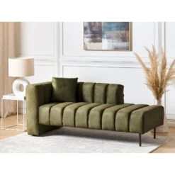 LANNILS - Chaise Longue - Groen - Linkszijdig - Fluweel -VIDAXL Winkel e7379bd7d3d44b86adc72fcadaaf7c9f