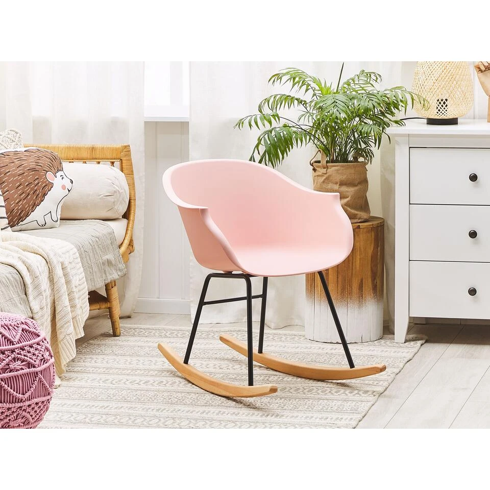 Beliani Schommelstoel HARMONY - Roze Polypropyleen 2 Beliani Schommelstoel HARMONY - Roze Polypropyleen - Afbeelding 2