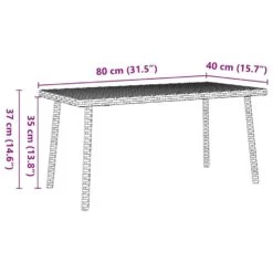 VidaXL - Tuin Salontafel - Bruin - Poly Rattan - 80 X 40 X 37 Cm -VIDAXL Winkel e7da8a7dd31b40adb7fce4409fe8ee65