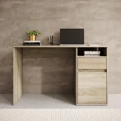 Meubella - Bureau Babot - Eiken 1 - 120 Cm -VIDAXL Winkel e83e6c9151b9441ca6655eee5249391d