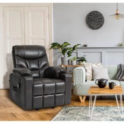 CLP Fauteuil Andover Zwart Frame - Kunstleer - Bruin -VIDAXL Winkel e84efe2b57524dc29711e66953cb6929