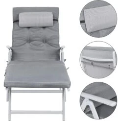 O'DADDY Opvouwbaar Ligbed Met Hoofdsteun - 183x60x39 Cm - Grijs -VIDAXL Winkel e976a5adfb984ce58d483f130cbb39e6