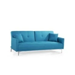 Beliani Driezitsbank - LUCAN Blauw Polyester -VIDAXL Winkel e9c6392ddb0d4a6a9b16960e39c01a22