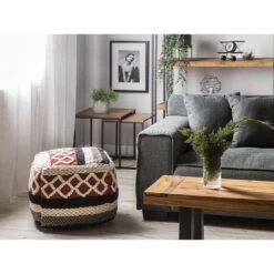 Beliani Poef SAGAR - Multicolor Wol, Katoen -VIDAXL Winkel ea1f731010dd453d9059b8eea2b28d6e