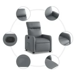 VidaXL - Fauteuil - Grijs - Kunstleer -VIDAXL Winkel ea3d57d8d8494f22be277649a9be5537