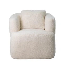 Draaifauteuil Beige Fluffy - Zithoogte 43cm - Ollie -VIDAXL Winkel eafccaa9bbee42a1b1d607159f1ed210