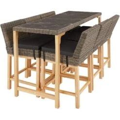 Tectake Wicker Bartafel Lovas Met 6 Stoelen Latina, Natuur -VIDAXL Winkel eb0039f9f5564f6ab4bd9998894f09ff