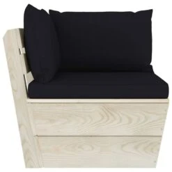 VidaXL - Tuinhoekbank - Zwart - Hout - Met Kussens Pallet -VIDAXL Winkel eb20af1169784b959212cc6b044e8753