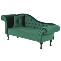 LATTES - Chaise Longue - Groen - Linkerzijde - Fluweel -VIDAXL Winkel eb35433af4a74a638544e6f031bf40c2