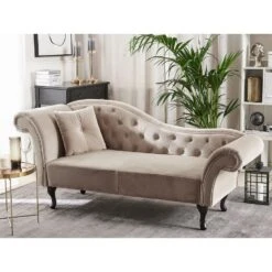 LATTES - Chaise Longue - Beige - Linkerzijde - Fluweel -VIDAXL Winkel ebf6268f19fd4bd38e0d5211aa9f0310