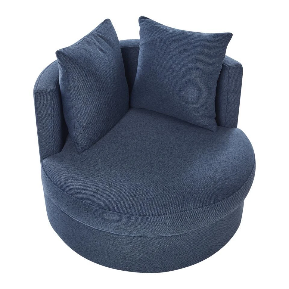DALBY - Fauteuil - Blauw - Stof 7 DALBY - Fauteuil - Blauw - Stof - Afbeelding 7