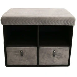 Home Deco Poefje - Opbergbox - Grijs Velvet - 50 X 38 Cm -VIDAXL Winkel ecbcd44421d648d7a4f67c7d548ec4d2