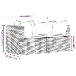 VidaXL - Tuinhoekbanken - Grijs - Poly Rattan - 2 Stuks - Met Kussens -VIDAXL Winkel ecdb2fbb62334670a0acb8186f93ceec