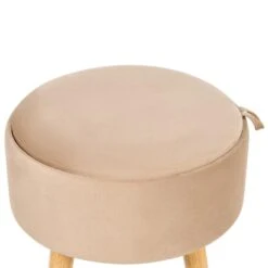 NEELY - Hocker - Beige - Fluweel -VIDAXL Winkel ed18a310b0634de2b02a2152ad25a367