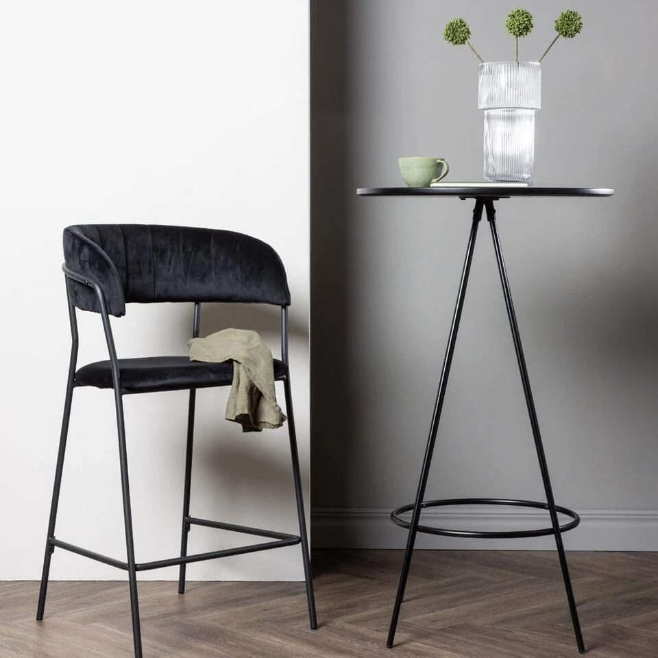 Fjôrd Bartafel Zwart Hout - 60x60x105cm - Bistro 2 Fjôrd Bartafel Zwart Hout - 60x60x105cm - Bistro - Afbeelding 2