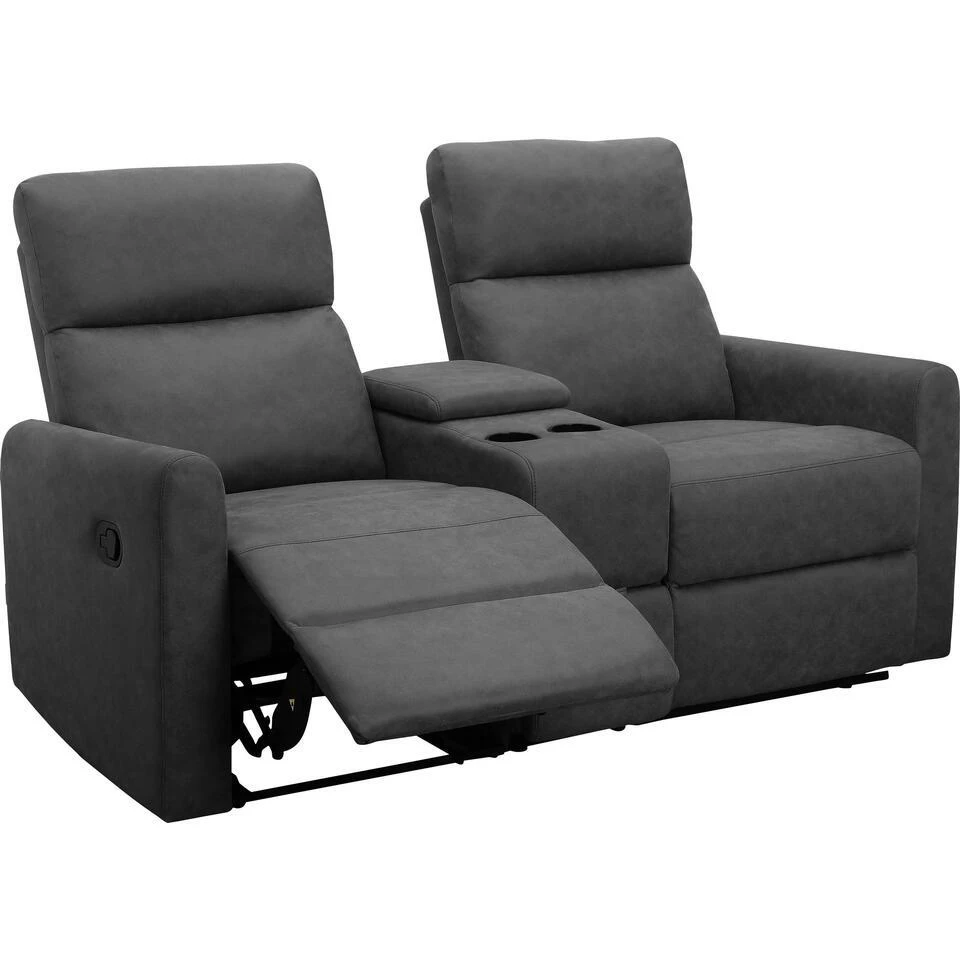 Dacoulas - Dubbele Fauteuil In Antraciet Stof 5 Dacoulas - Dubbele Fauteuil In Antraciet Stof - Afbeelding 5