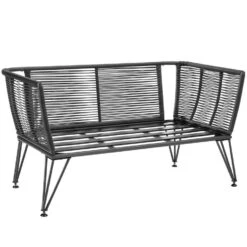 Tectake - Tuin-loungebank Sundo In Rope-design Van Wicker, Antraciet -VIDAXL Winkel f07972f287834d89951d30e43c17e519