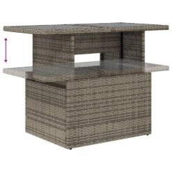 VidaXL Loungeset Voor 7 Met Kussens & Verstelbaar Salontafel - Gris - 8 Stuks -VIDAXL Winkel f0e7a34415d642f2bb54483cd2f63874 1
