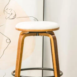 Set Van 2 Barkrukken In Essen En Beige Fluweel -VIDAXL Winkel f1abeab09047455ea0c335879e38917d