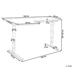 DESTINES - Elektrisch Bureau - Donkerhout/Wit - Links - Vezelplaat -VIDAXL Winkel f3a6930663ac43d68dc7e29a4e6f128c