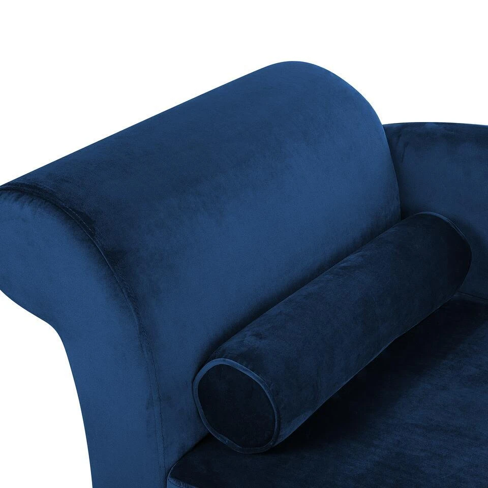 LUIRO - Chaise Longue - Blauw - Linkerzijde - Fluweel 10 LUIRO - Chaise Longue - Blauw - Linkerzijde - Fluweel - Afbeelding 10