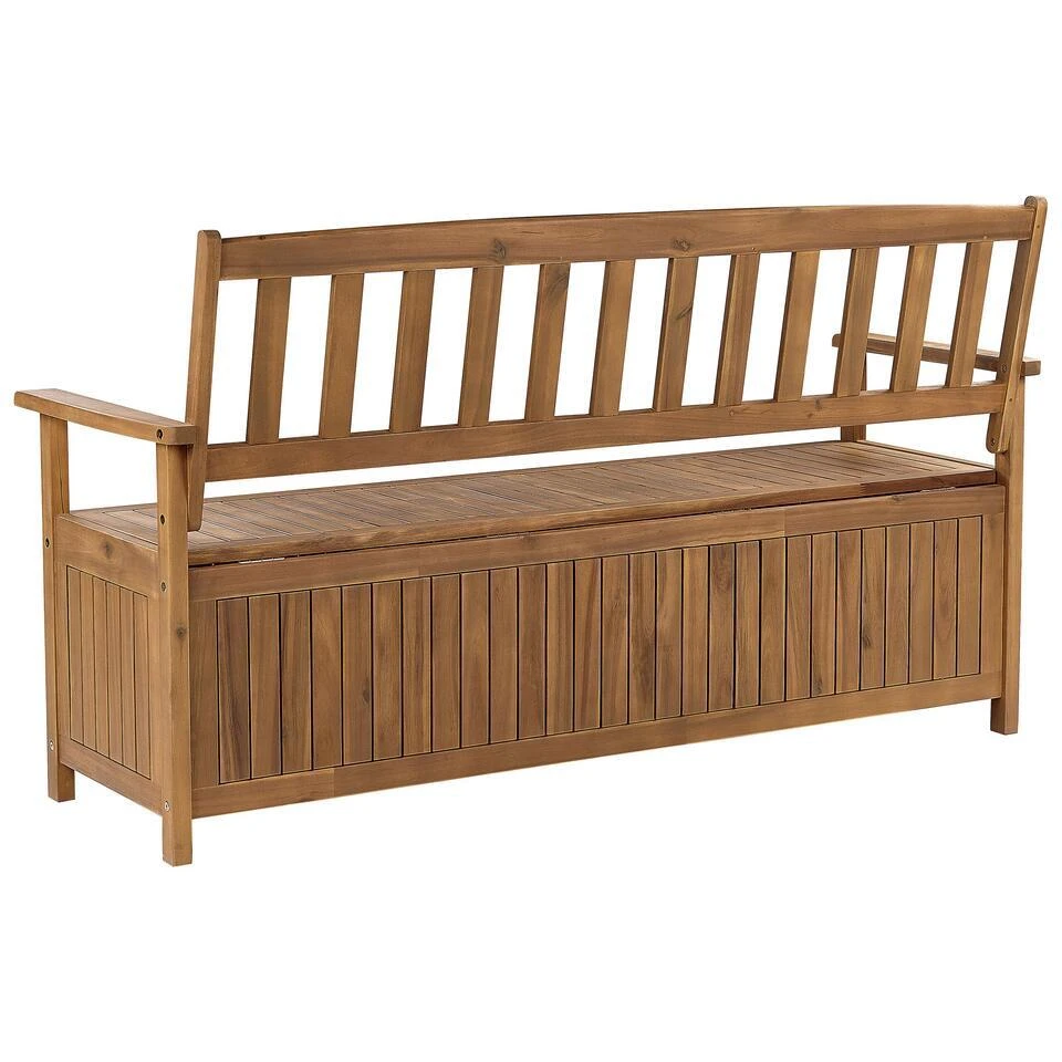 SOVANA - Tuinbank Met Opbergruimte - Lichthout/Rood - Acaciahout 7 SOVANA - Tuinbank Met Opbergruimte - Lichthout/Rood - Acaciahout - Afbeelding 7