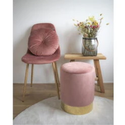 House Nordic Poef Gamby Velvet Roze Ø34x43cm -VIDAXL Winkel f5228181dd0c4ba09420466477f063bc