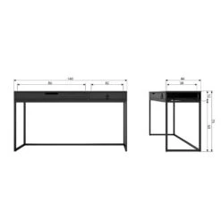 WOOOD Silas Bureau - Essen - Blacknight - 75x140x44 -VIDAXL Winkel f583f3f179394f01af46f469e0adf168