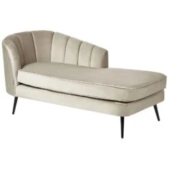 ALLIER - Chaise Longue - Beige - Linkerzijde - Fluweel -VIDAXL Winkel f65e402bb17f41a29cefa6ab9f55999a