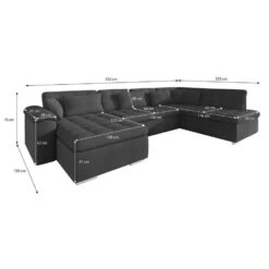 Meubella - Hoekbank Nicoreta - Zwart - Leer - Stof - Links -VIDAXL Winkel f7890e7f7075407d87d37b8228aa7a8c