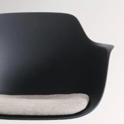 Nolon Nora-Liz Eetkamerstoel Zwart - Beige Kussen - Witte Poten -VIDAXL Winkel f87824a9e9904dc5bf6e6324e6c3b5d0