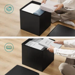 Poef - Opvouwbaar - Zonder Poten - Eco-leder - 38 Cm - Zwart -VIDAXL Winkel f96e2ad9195a42d4bd4ebac89959c959