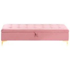 ABERDEEN - Ottomaan Met Opbergruimte - Roze - Fluweel -VIDAXL Winkel f9cf0f546f954206acfccafb59e47916