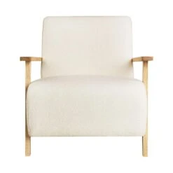 LESJA - Fauteuil - Lichtbeige - Bouclé -VIDAXL Winkel fab67fe464534abf8a7fa9d2141b480d