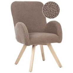 BJARN - Fauteuil - Bruin - Bouclé -VIDAXL Winkel face4c5f6fbc48a8ae7b48f68084fce9