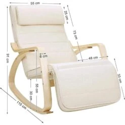 Schommelstoel - Relaxstoel - Verstelbaar 5 Standen - Beige -VIDAXL Winkel fb25a4f1f8e249c38f075c5ca8a59bb5